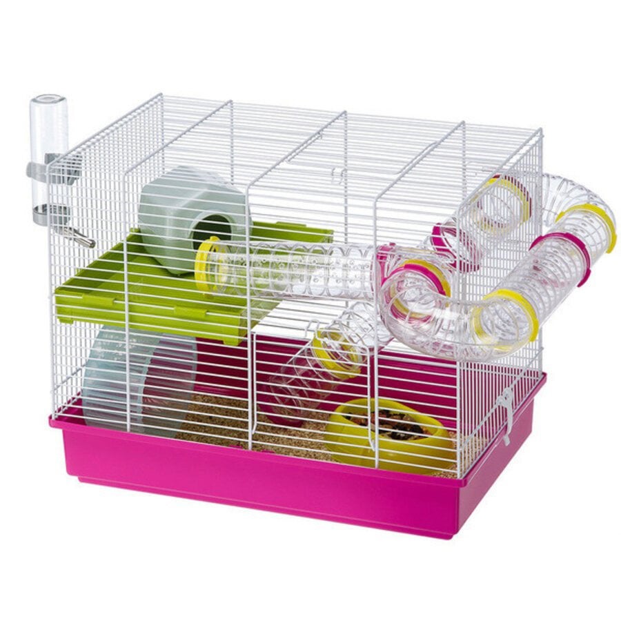 Ferplast Hamsterkooi Laura , reishokje en speelbal, Dieren en Toebehoren, Kooi, Gebruikt, Minder dan 75 cm, Hamster