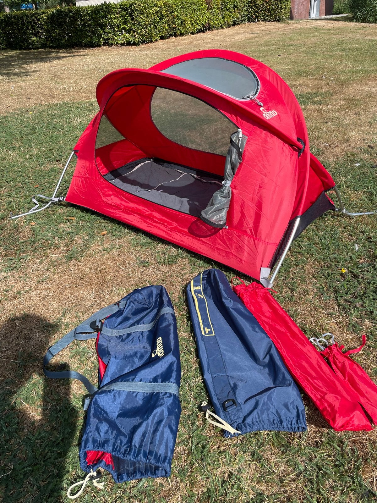 Nomad travelbed met slaapmatje en katoenen dekentje, Ophalen of Verzenden, Gebruikt, Tot en met 2