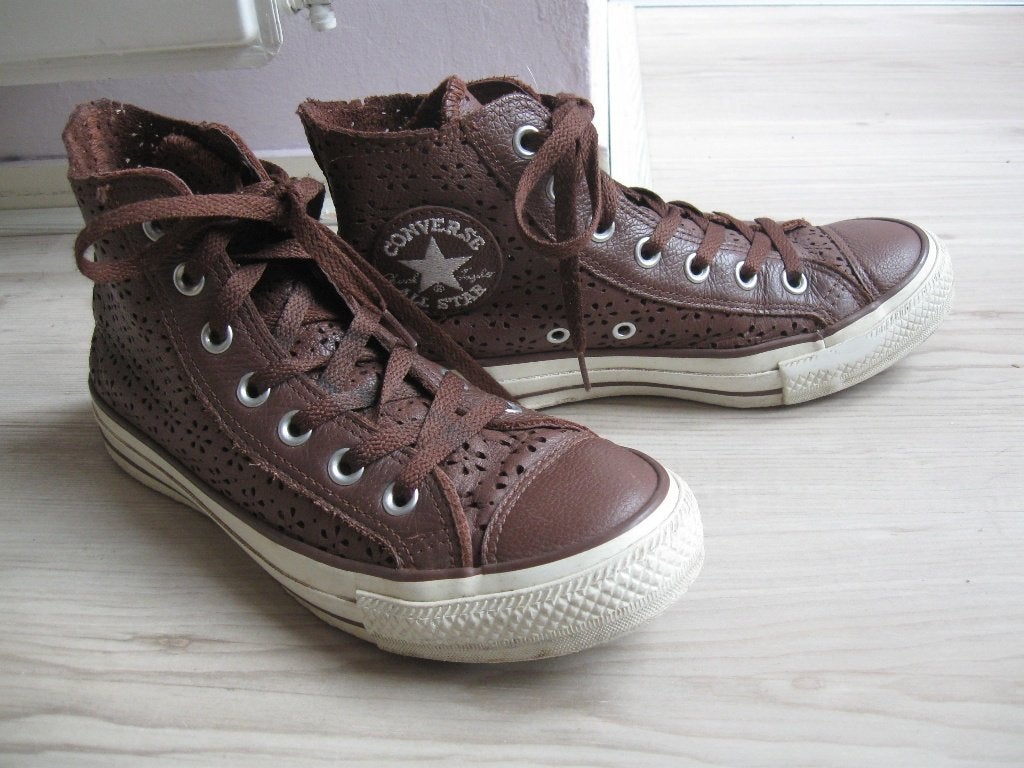 CONVERSE ALL STARS bruin bewerkt leer leren maat 5, 37,5, Bruin, Ophalen of Verzenden, Converse All Stars, Sneakers of Gympen