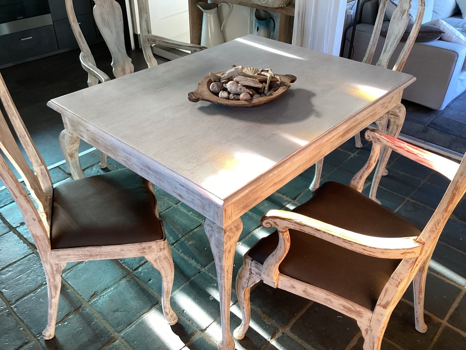 Tafel + stoelen, Ophalen, Gebruikt, 4 tot 6 stoelen