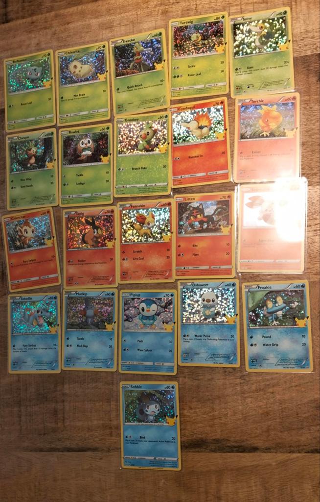 Pokémon McDonald's 25 Jaar Jubileum Holo Kaarten (21 stuks), Ophalen of Verzenden, Zo goed als nieuw, Meerdere kaarten, Foil
