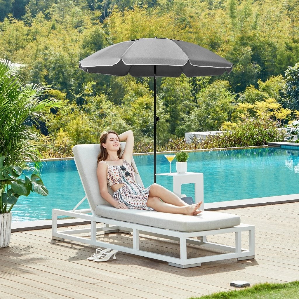 Luxe parasol grijs (160cm diameter, 146-196 cm hoog), Tuin en Terras, Parasols, Ophalen of Verzenden, Nieuw, 1 tot 2 meter, Verstelbaar