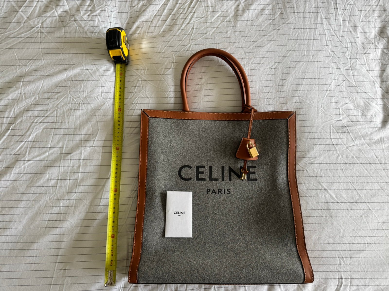 Celine Vertical Cabas Large Grey/Brown, Ophalen of Verzenden, Zo goed als nieuw, Bruin, Handtas