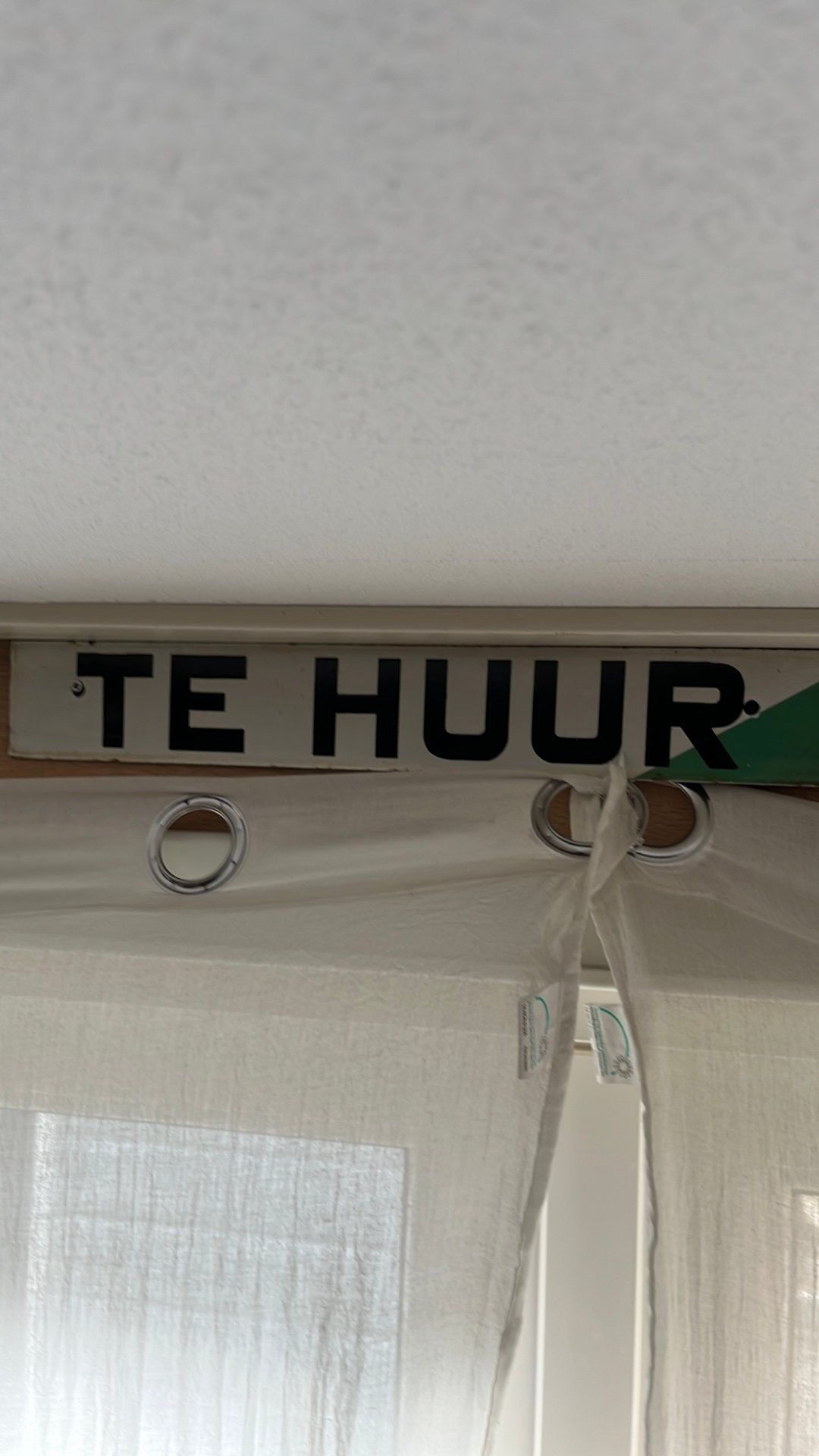 2 oude emaille bordjes “te huur & te koop of te huur, Ophalen of Verzenden, Zo goed als nieuw, Reclamebord