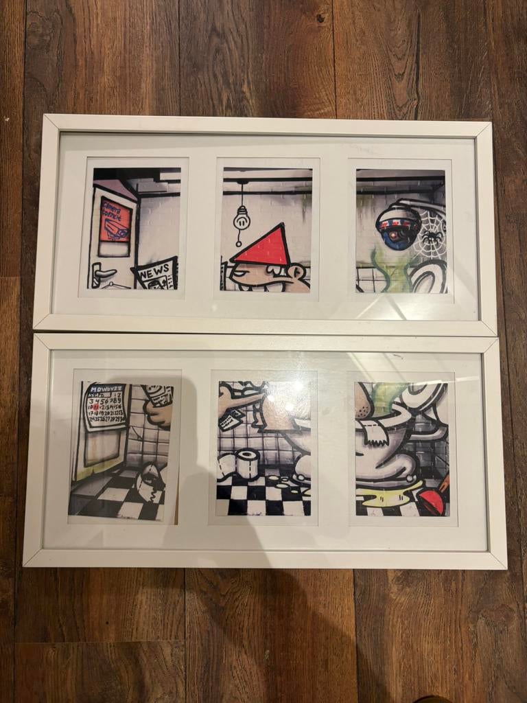 KBTR boemerang kaarten, alle zes., Antiek en Kunst, Kunst | Schilderijen | Modern, Ophalen