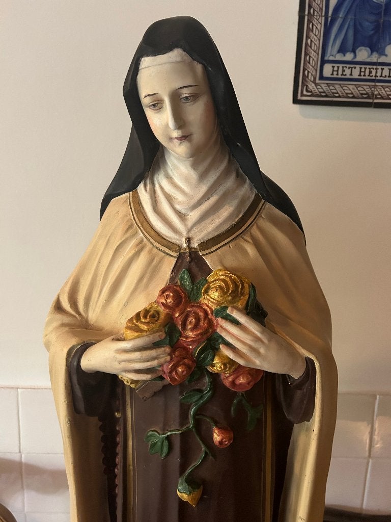 Groot beeld van de heilige Theresia van Lisieux, 85 cm, Antiek en Kunst, Antiek | Religie, Ophalen