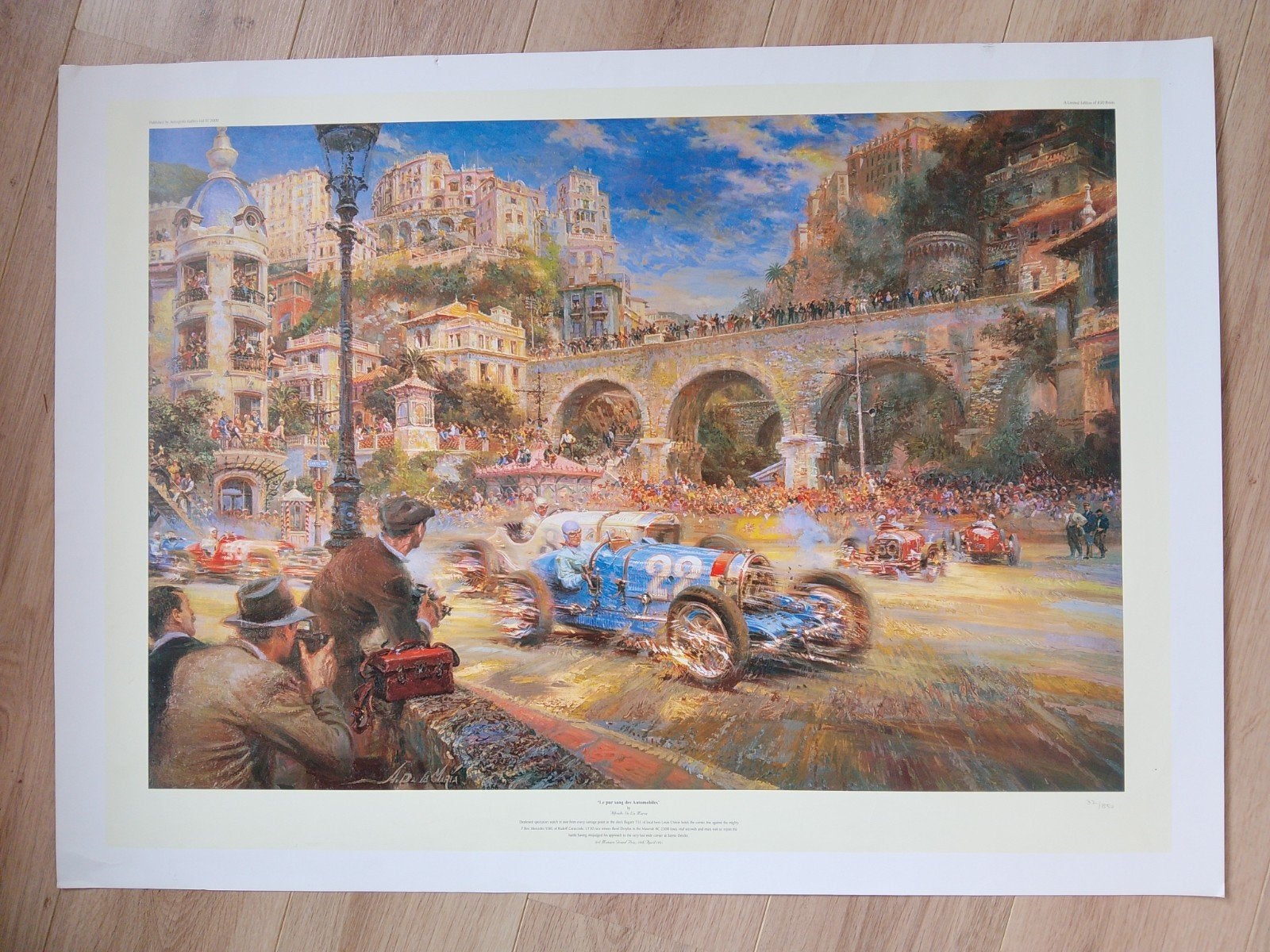 Alfredo De La Maria - 'Le pur sang des Automobiles' (print), Gebruikt, Deurposter of groter, Rechthoekig Liggend, Ophalen of Verzenden