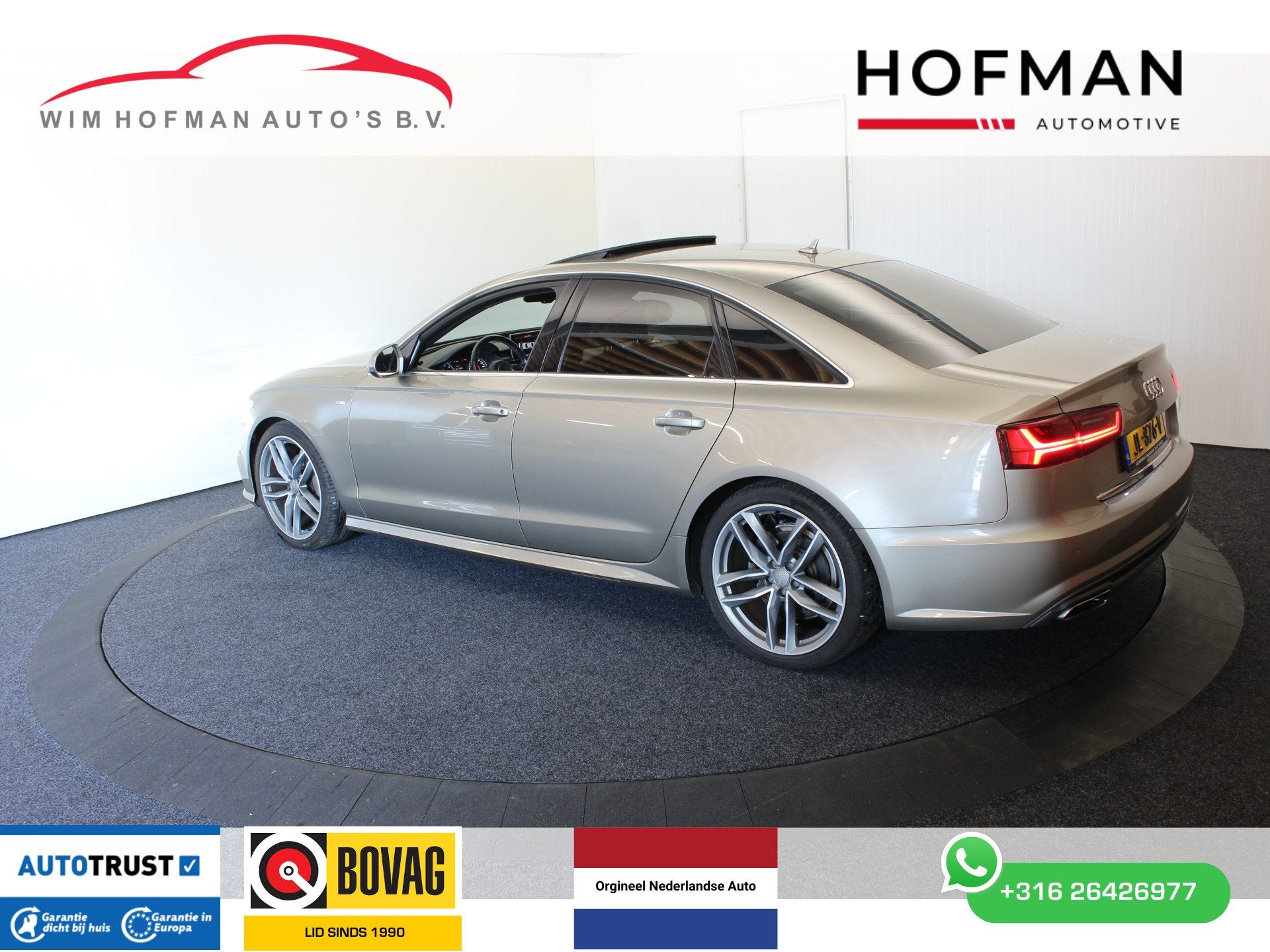 Audi A6 Limo 1.8 TFSI Premium S Line Pano Vol Leder Zwarte h, Auto's, Gebruikt, Met garantie (alle), Bedrijf, 1600 kg