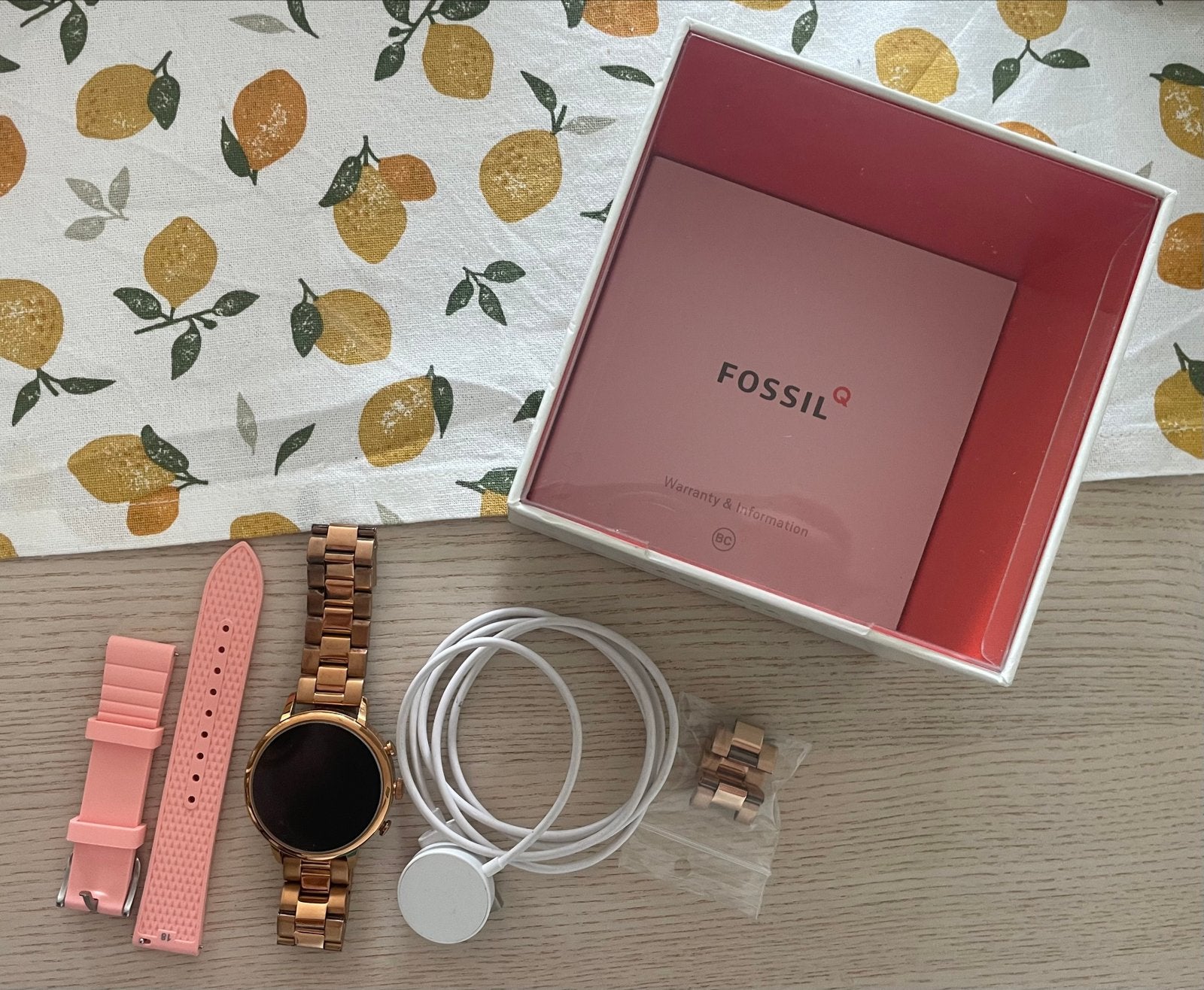 Fossil Q Venture Smartwatch Roségoud met extra bandje, Hartslag, Ophalen of Verzenden, Zo goed als nieuw, Android
