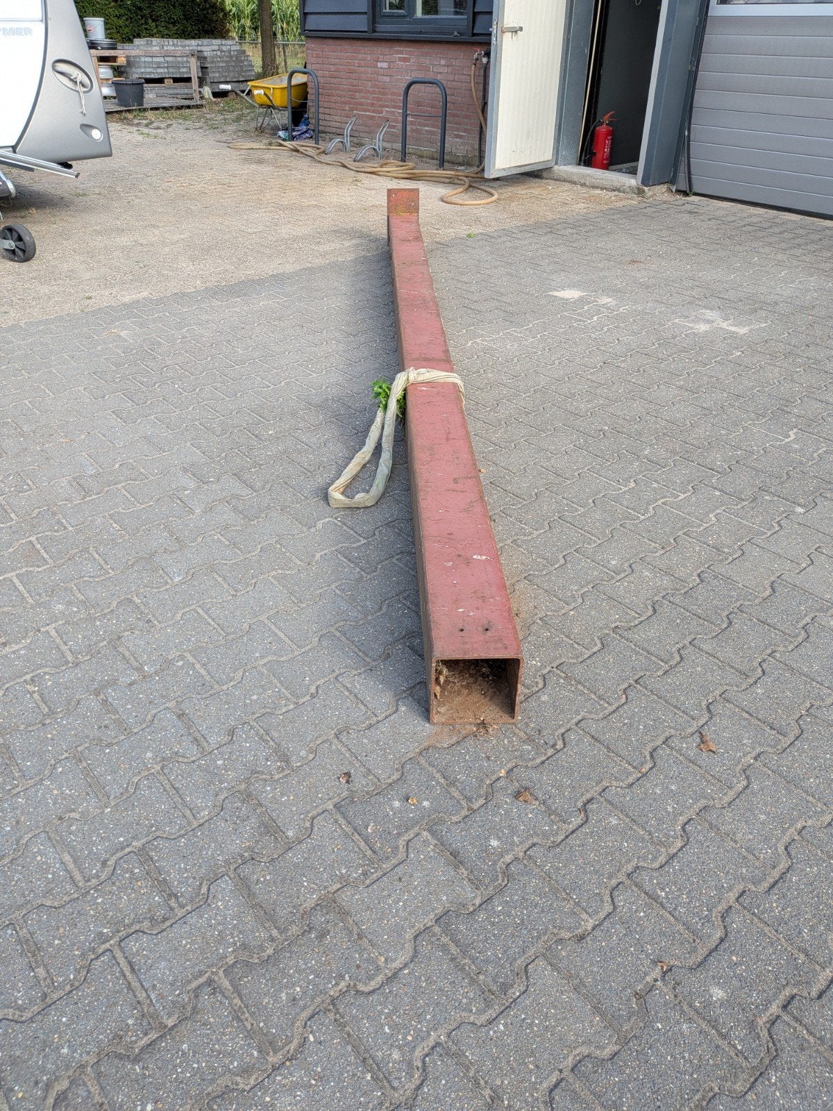 Metalen kokerbalk 180x180mm, 7mm wanddikte, 4018mm lang, Ophalen of Verzenden, Gebruikt, IJzer