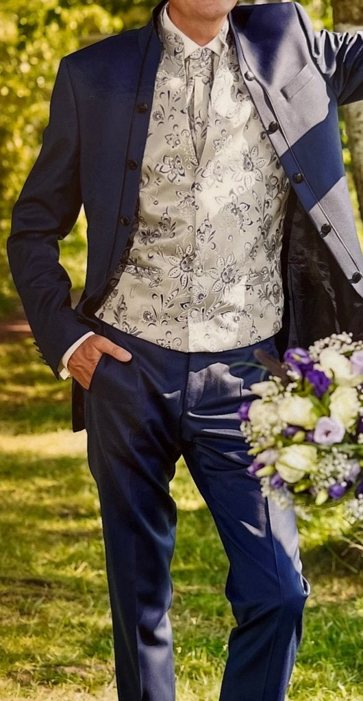 Mooie trouwpak donkerblauw compleet, Kleding | Heren, Tziacco, Overige kleuren, Verzenden, Zo goed als nieuw