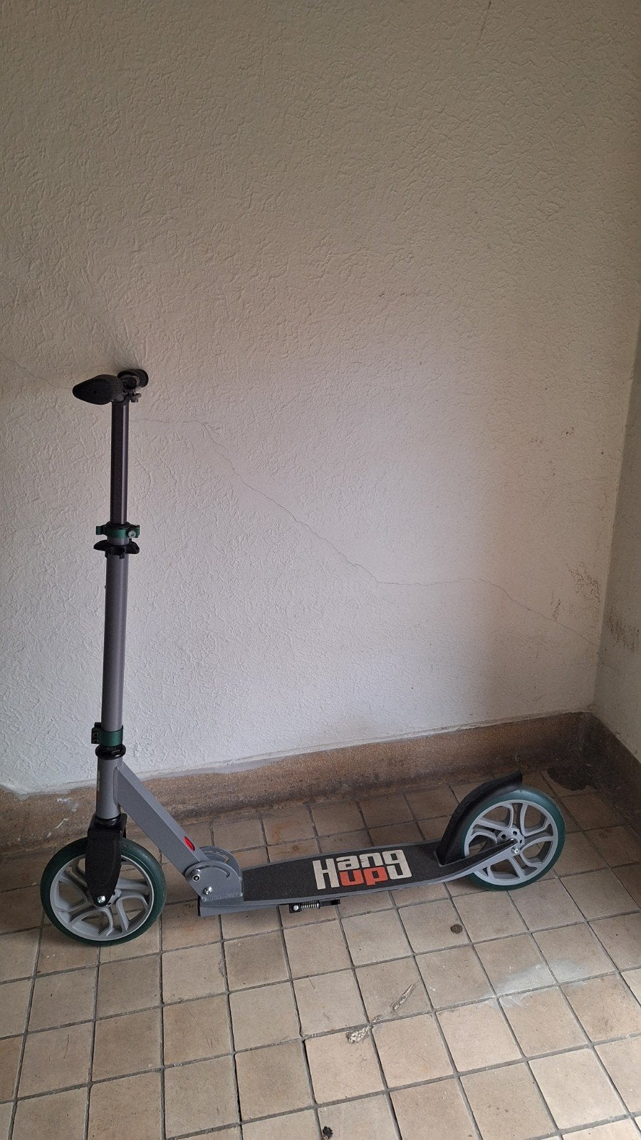 Hang Hup step - Grijs met groene accenten, Fietsen en Brommers, Steps, Ophalen of Verzenden, Gebruikt, Gewone step, Hang Hup