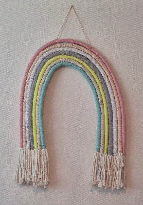 Decoratieve Regenboog Wandhanger voor Kinderkamer, Ophalen, Meerkleurig, Textiel, Nieuw