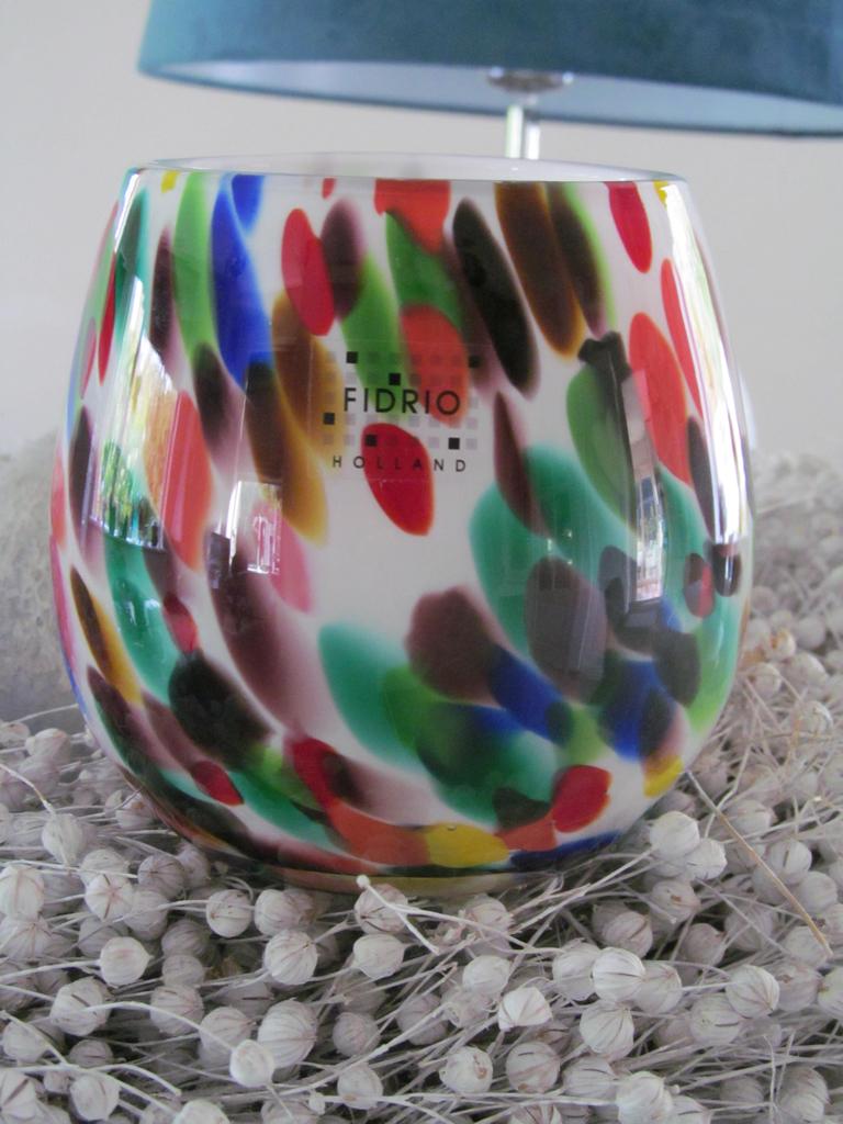 Fidrio Mixed Colours Vaas Holland, Overige kleuren, Ophalen of Verzenden, Minder dan 50 cm, Glas