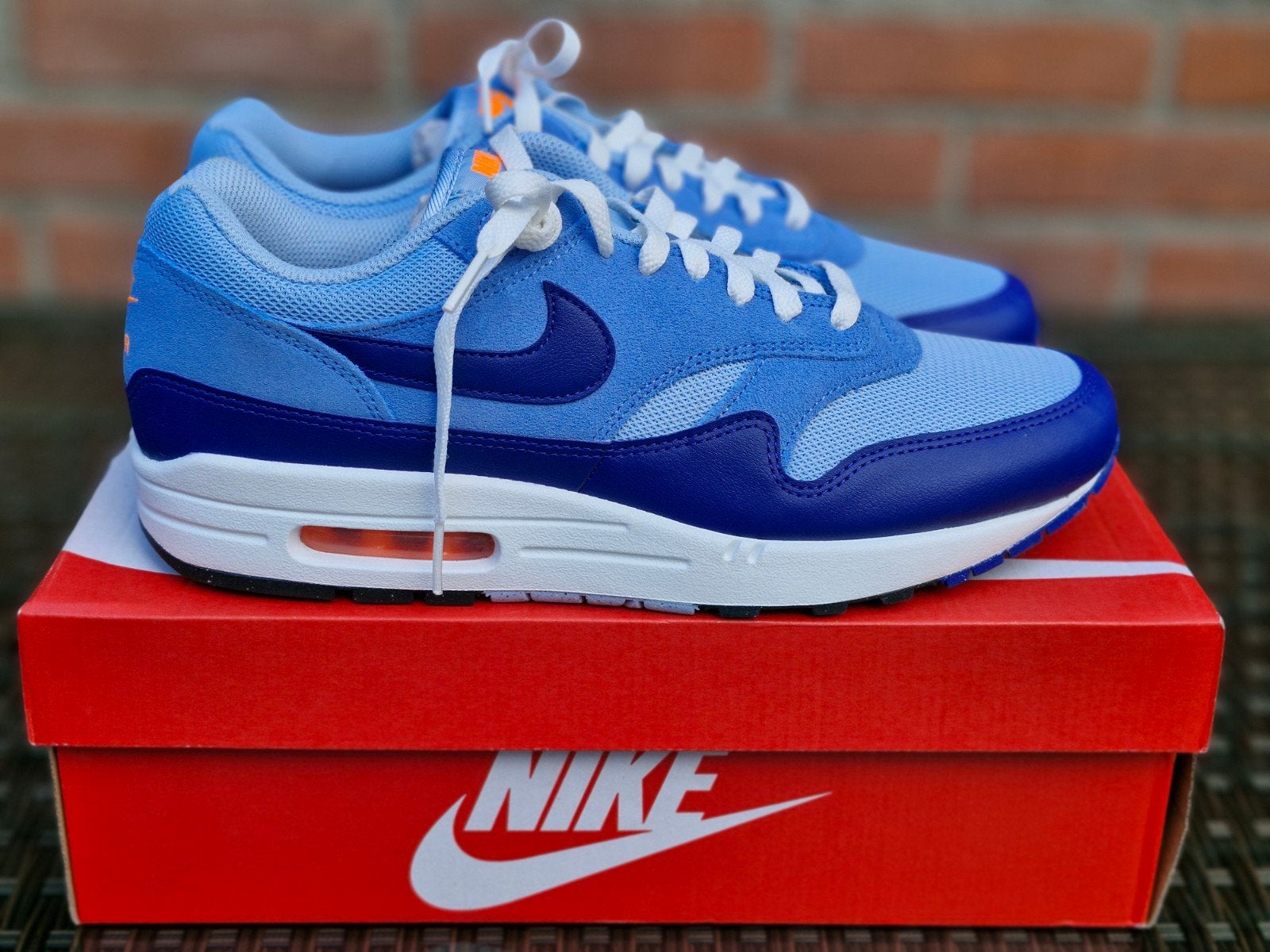 Nike air max 1 Psychic Blue 44.5, Blauw, Nike, Nieuw, Ophalen of Verzenden