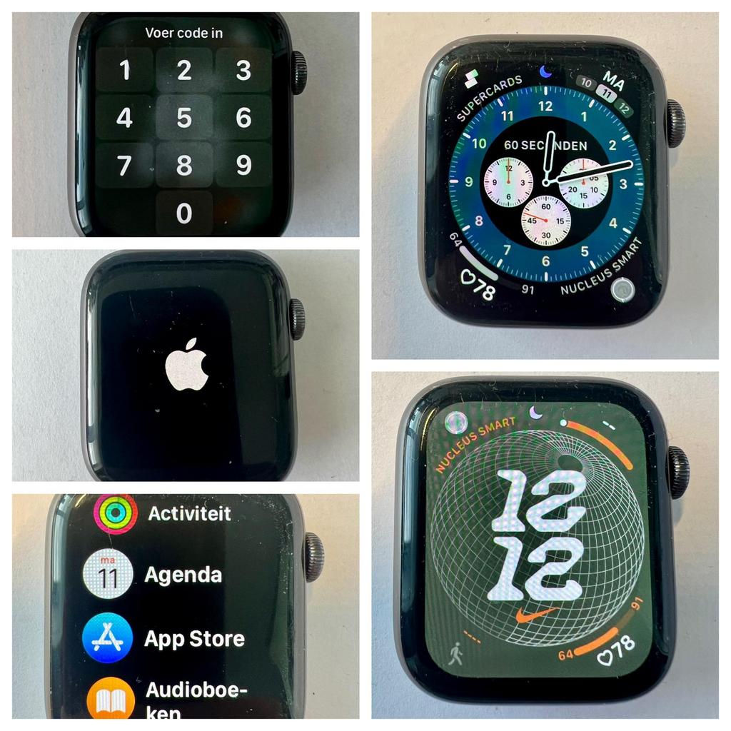 Apple watch serie 4  44mm, Ophalen of Verzenden, Zo goed als nieuw, Zwart, IOS