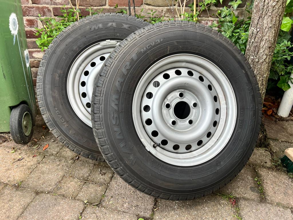 Caravan/aanhanger band + velg 185R14C 102/100R, steek 5x112, Ophalen of Verzenden, Gebruikt