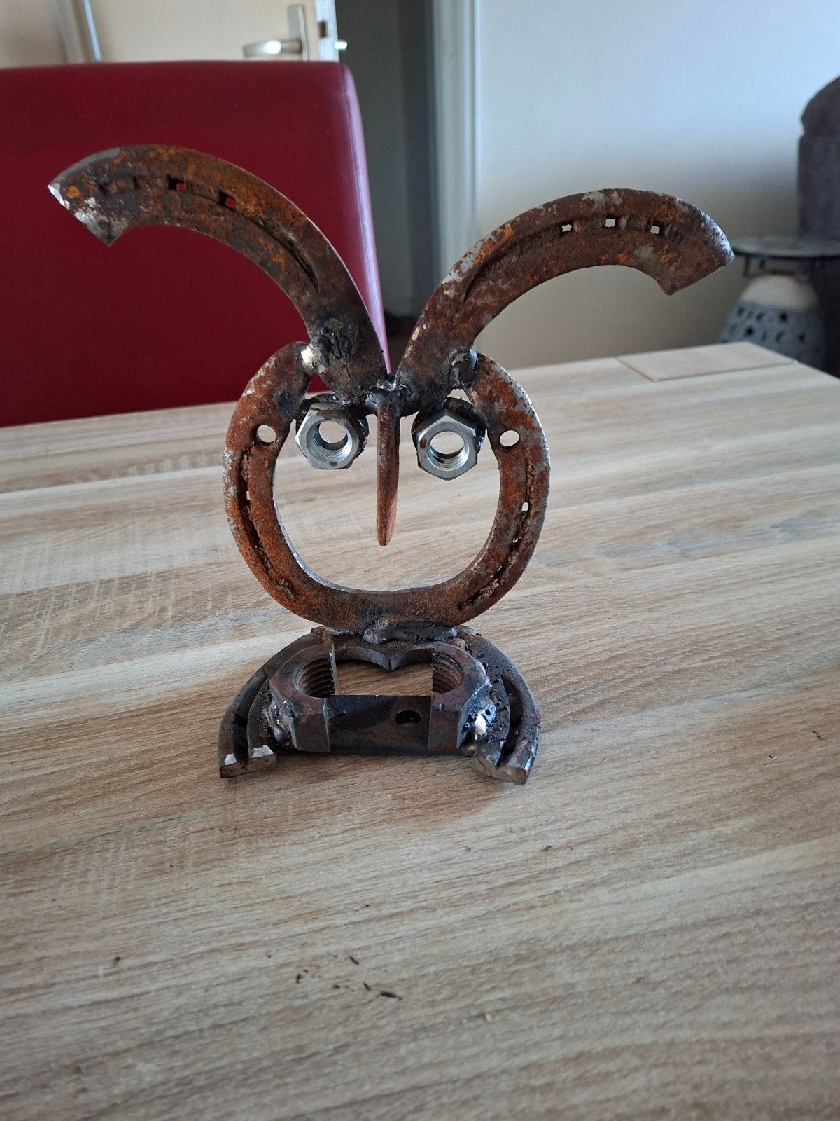 hoefijzer sculptuur uil, Ophalen of Verzenden