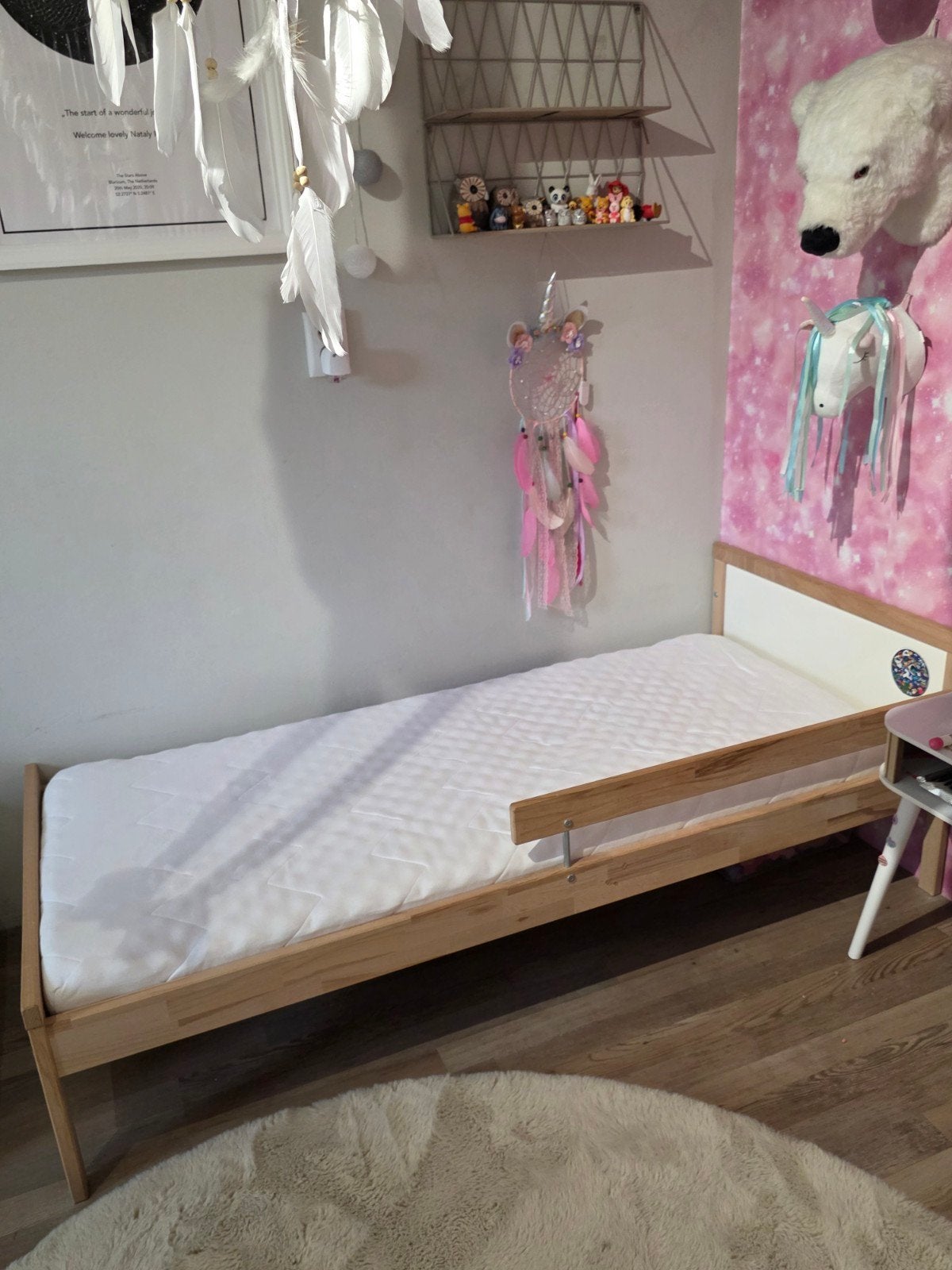 2x IKEA Sniglar kinderbedden + lattenbodem + matras, 70 tot 85 cm, 140 tot 160 cm, Zo goed als nieuw, Ophalen