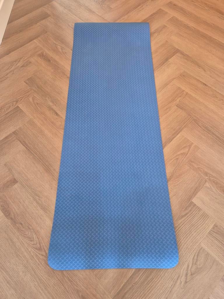 Blauwe foam yogamat - 61x182cm, 6mm dik, zo goed als nieuw, Ophalen, Zo goed als nieuw, Yogamat