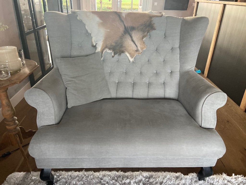 Loveseat grijs landelijk, Ophalen, Gebruikt, Tweepersoons, 75 tot 100 cm