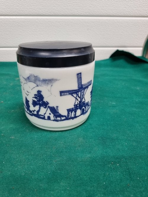 -	opaline pot met deksel, Ophalen of Verzenden