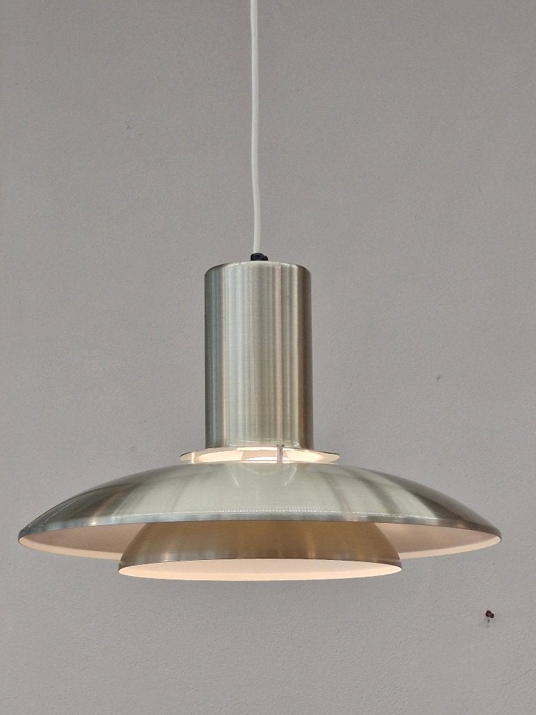 Deense vintage hanglamp mat messing 70s, Ophalen, ., Vintage, Zo goed als nieuw