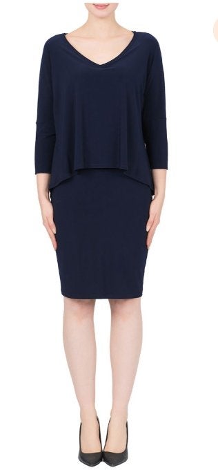 Joseph Ribkoff prachtig chique donkerblauwe jurk mt 44, Blauw, ., Maat 42/44 (L), Joseph Ribkoff