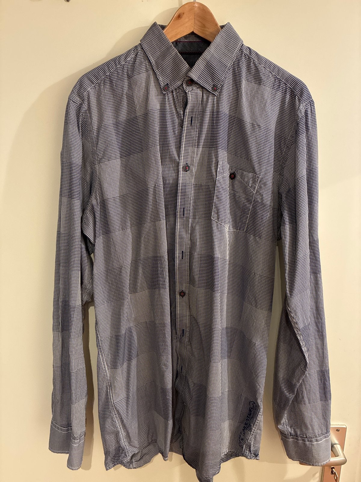 Overhemd lengte maat, Ophalen of Verzenden, Zo goed als nieuw, Blauw, Halswijdte 43/44 (XL)