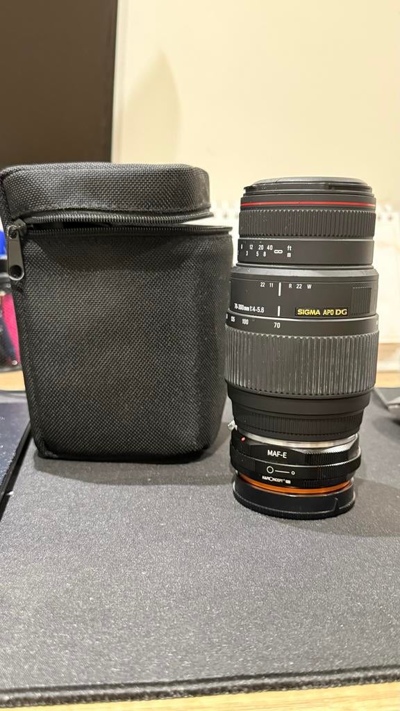 Sigma APO DG 70-300mm f/4-5.6 Telelens met tas, Audio, Tv en Foto, Fotografie | Lenzen en Objectieven, Ophalen of Verzenden, Gebruikt