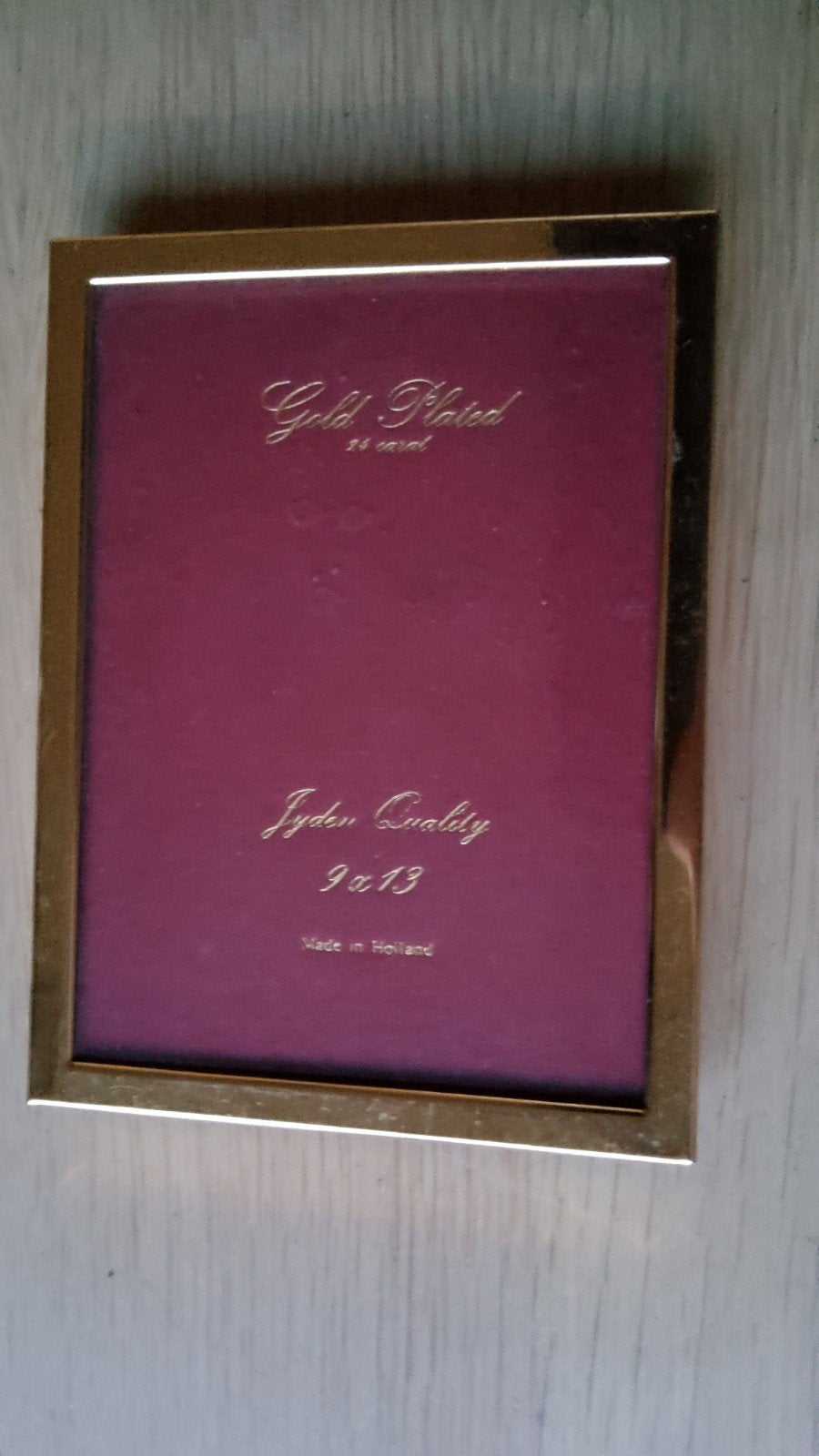 Oud retro goud kleurig fotolijstje gladde rand gemerkt Jyden, Antiek en Kunst, Ophalen of Verzenden