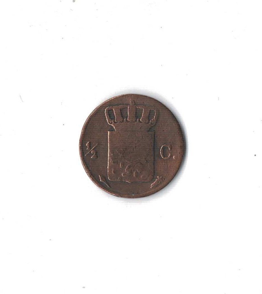 0,5 cent 1829 Utrecht, Willem 1 (zie scans)(1), Ophalen of Verzenden, Koning Willem III, Overige waardes, Losse munt