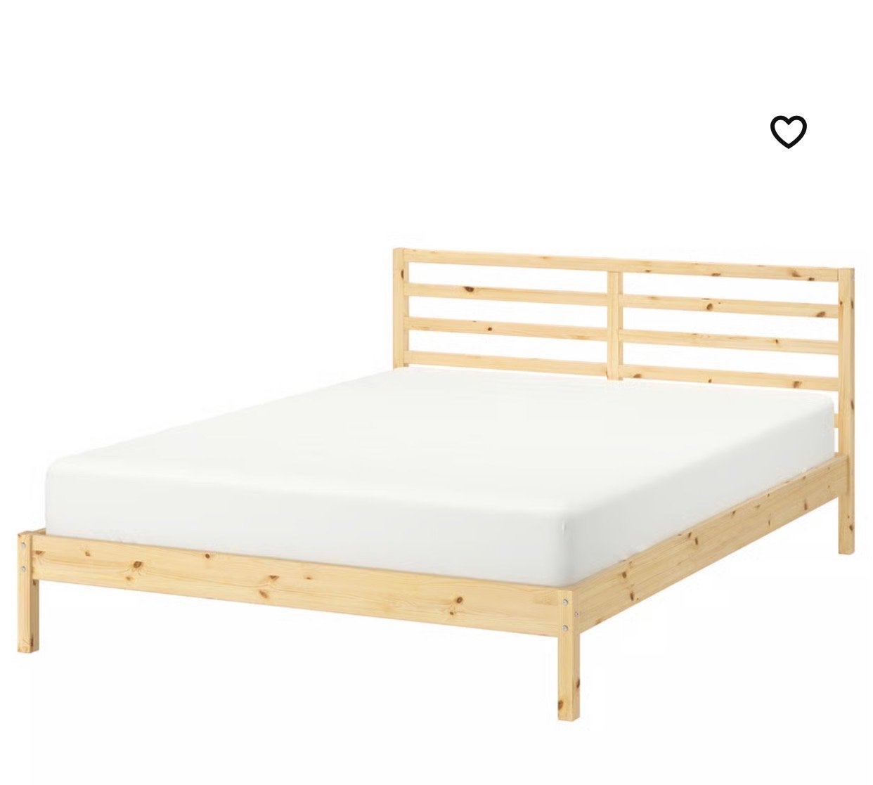 Ikea Tarva bedframe 1.40 inclusief 2x lattenbodem 70x200 cm, Ophalen, Gebruikt, Overige kleuren, Tweepersoons