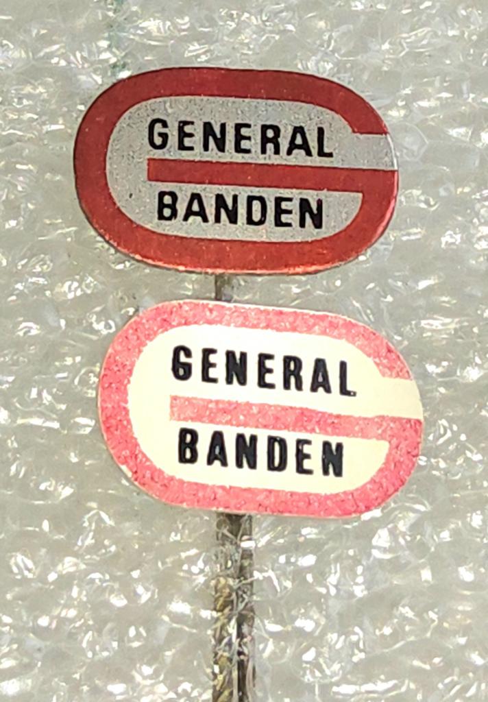 2 Vintage General Banden Speldjes, Ophalen of Verzenden, Gebruikt, Merk, Speldje of Pin