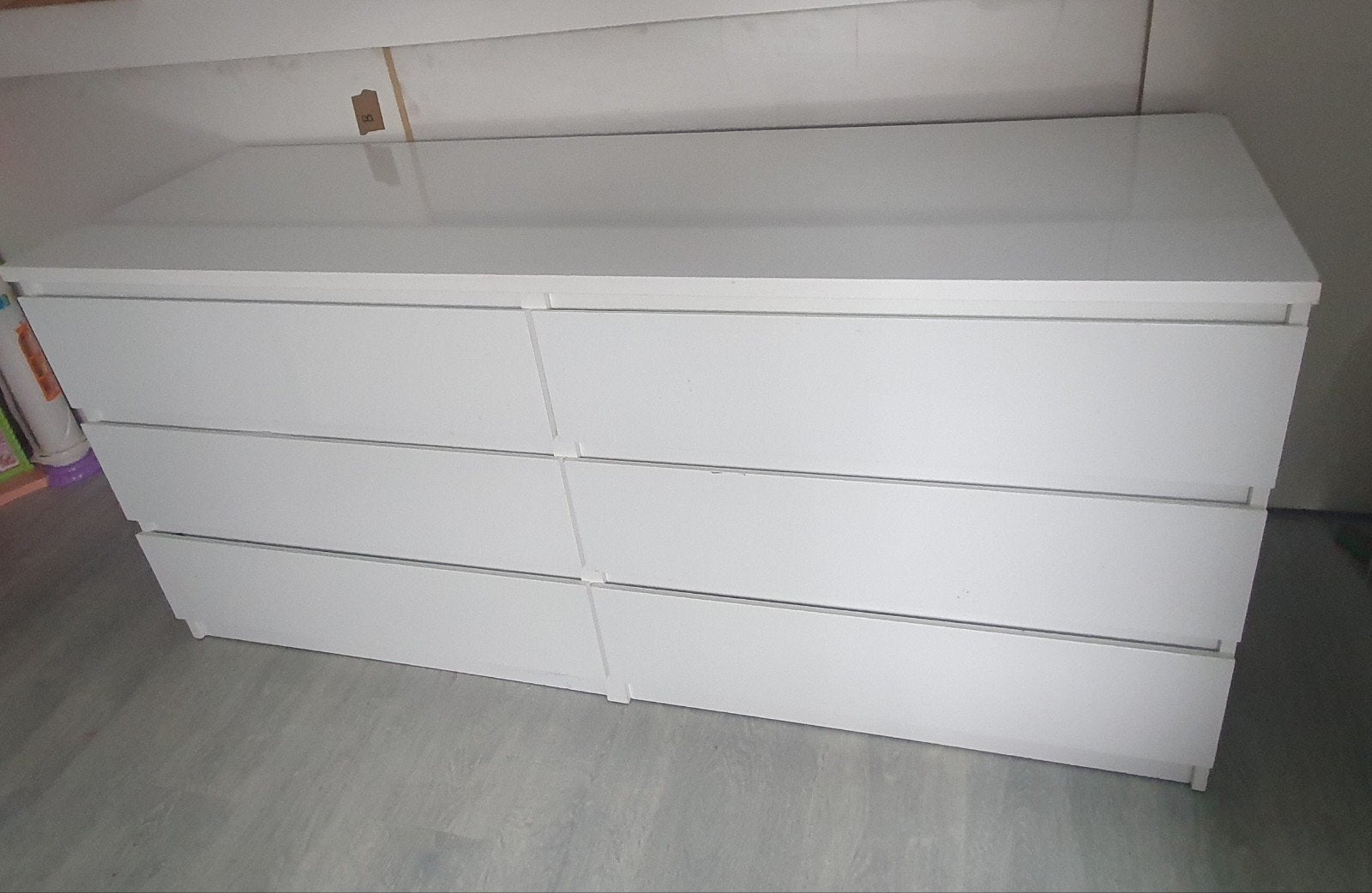 Ikea MALM 6 lades wit, Ophalen, 5 laden of meer, 150 tot 200 cm, Minder dan 100 cm