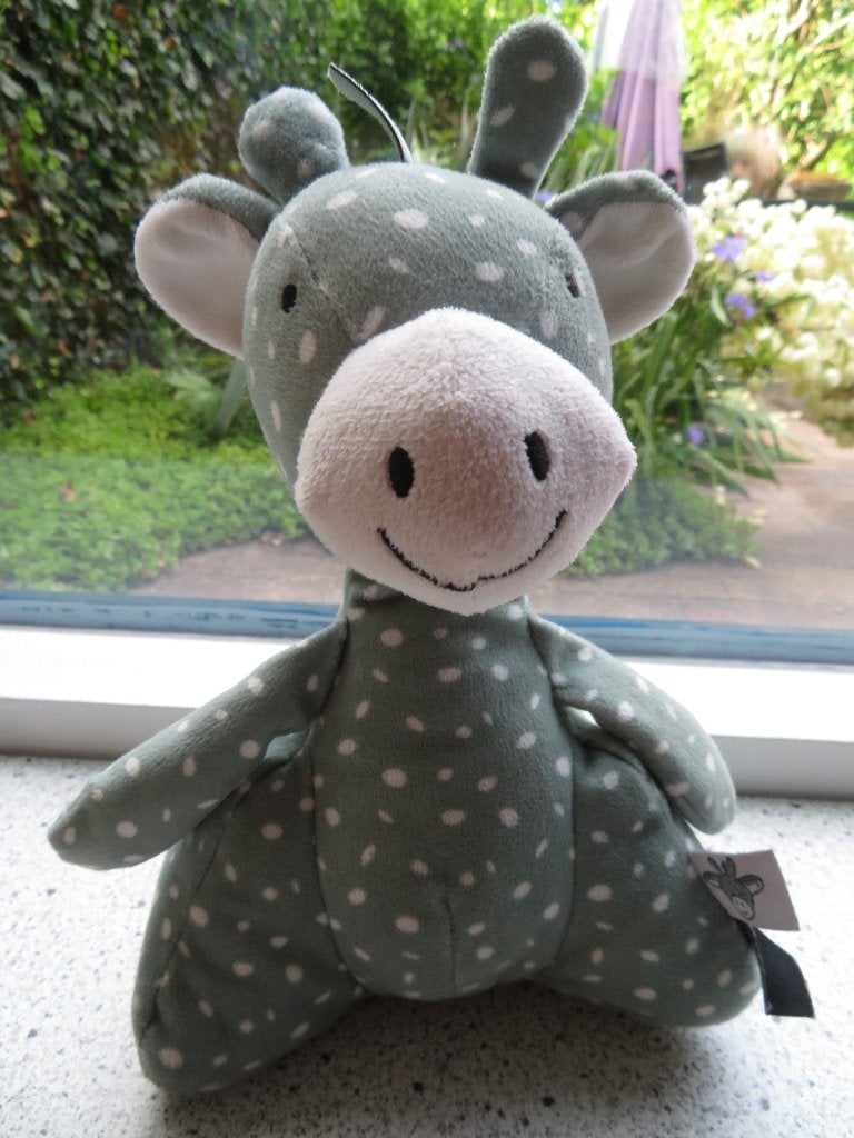 Giraffe of giraf groen/grijs met witte stippen van Prenatal, Wasbaar, Ophalen of Verzenden, Zo goed als nieuw, Middelgroot (20 tot 80 cm)