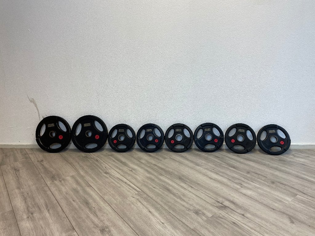 Hammer Strength halterschijven 70 kg – Olympic 50 mm, Ophalen, Gebruikt, Halterschijven
