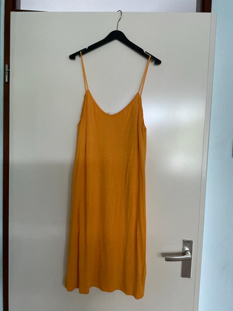 H&M Strandjurk, geel, knielengte, maat 40, Maat 38/40 (M), Geel, Ophalen of Verzenden, Knielengte