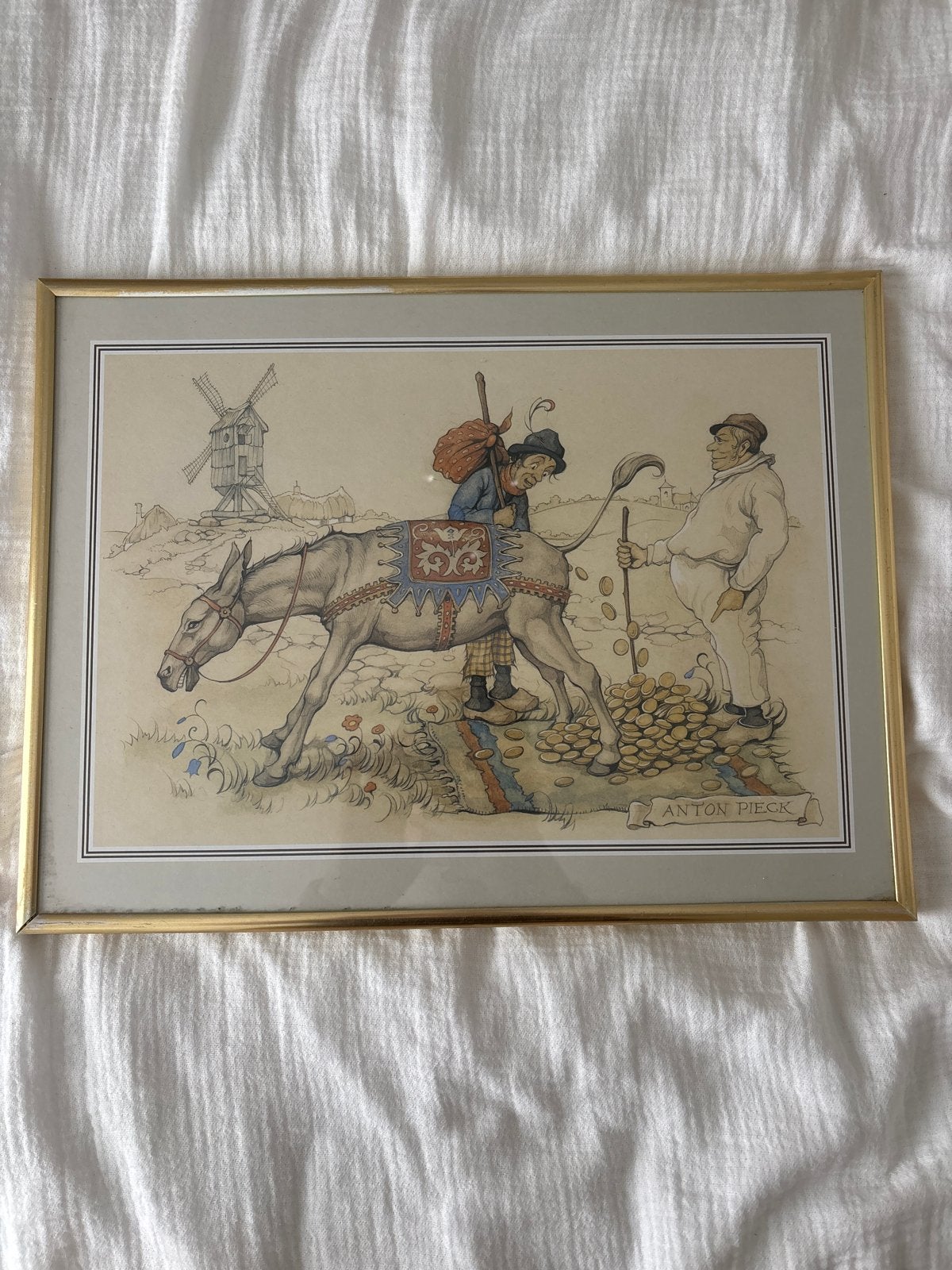 Anton Pieck Prent: Ezeltje Strekje, Ophalen of Verzenden, Klassiek, Print, Overige onderwerpen