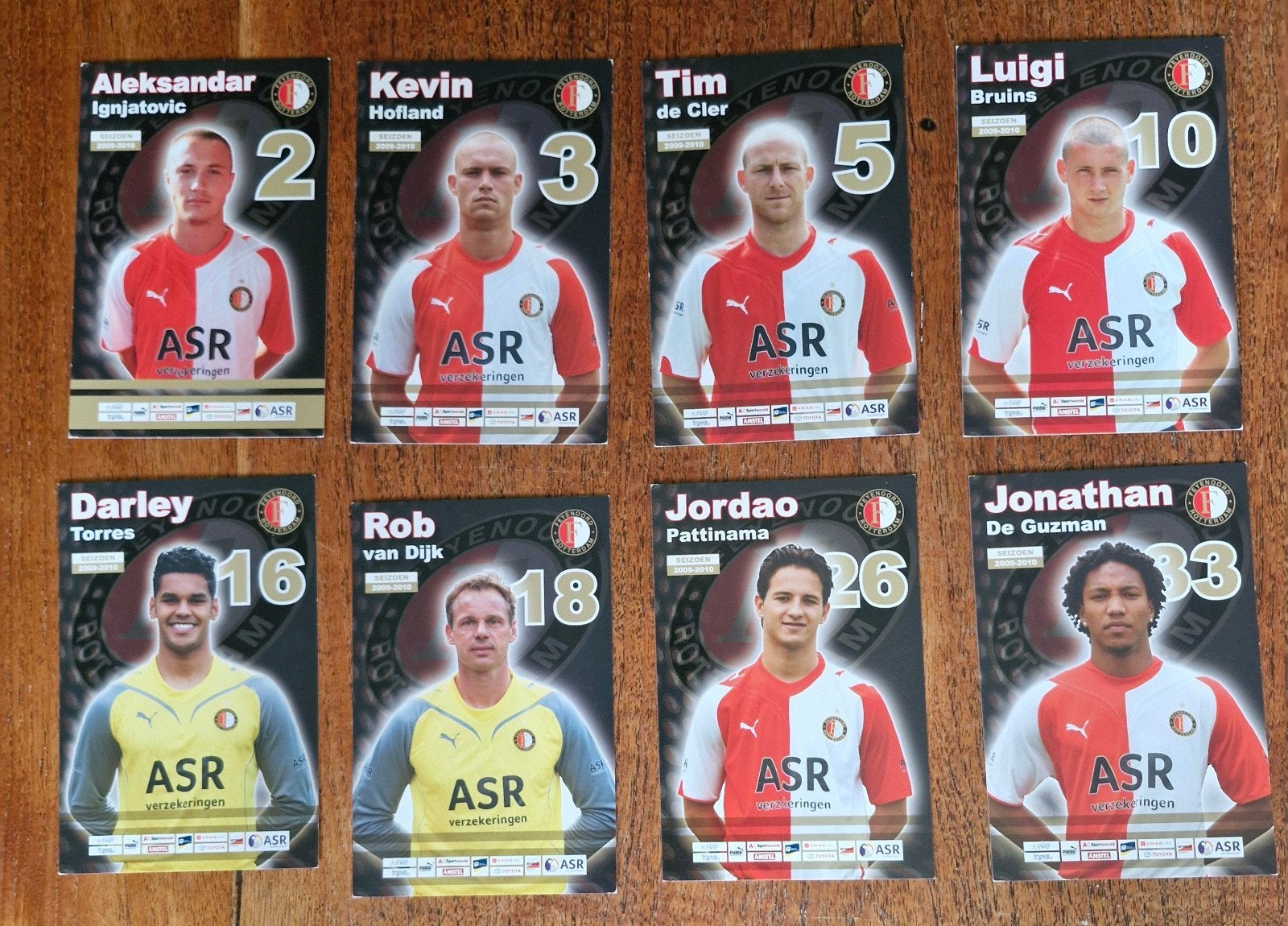 Feyenoord spelerskaarten 2009-2010 - 8 stuks, Ophalen of Verzenden, Gebruikt, Feyenoord, Spelerskaart