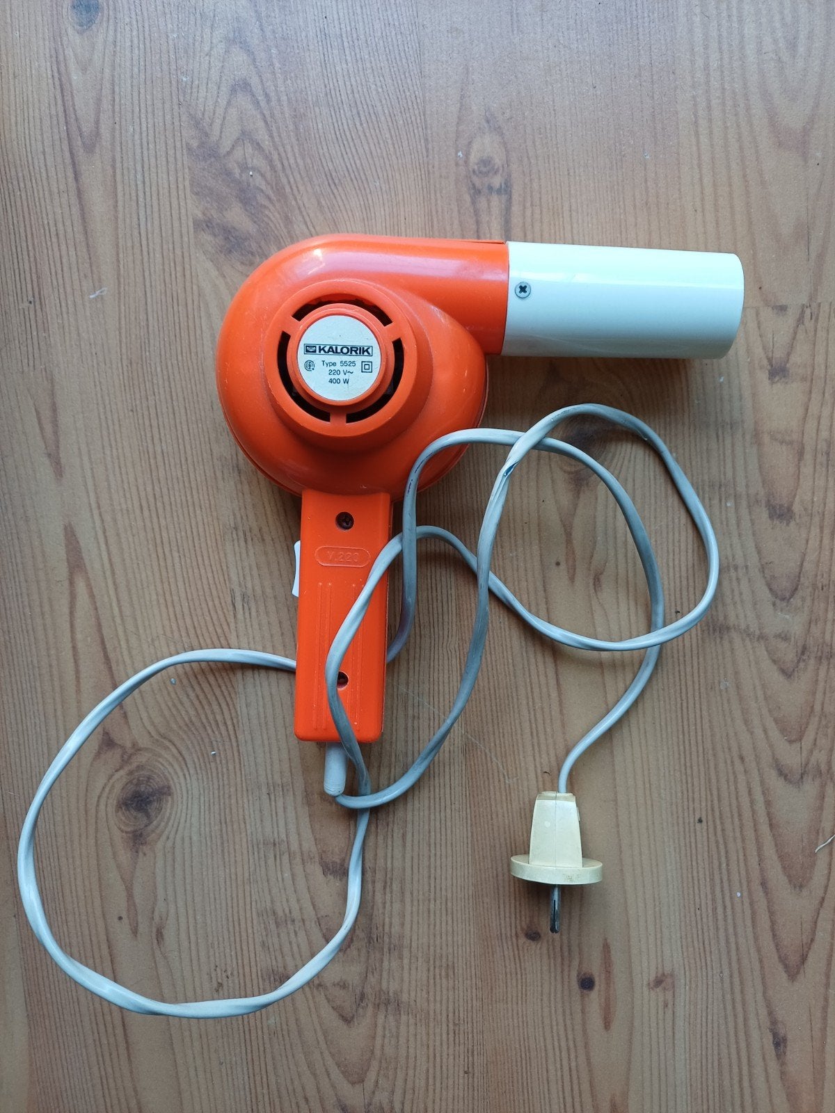 Vintage Kalorik Turbo 600 haardroger - Oranje retro föhn, Ophalen of Verzenden, Gebruikt, Haarverzorging