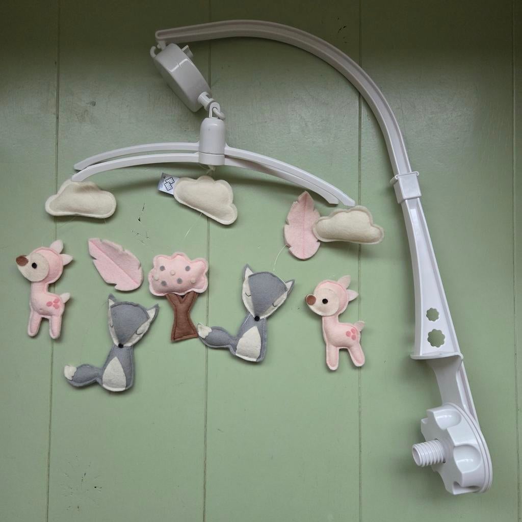 Boxmobiel roze wit grijs hert vos, Kinderen en Baby's, Kinderkamer | Inrichting en Decoratie, Ophalen, Overige typen