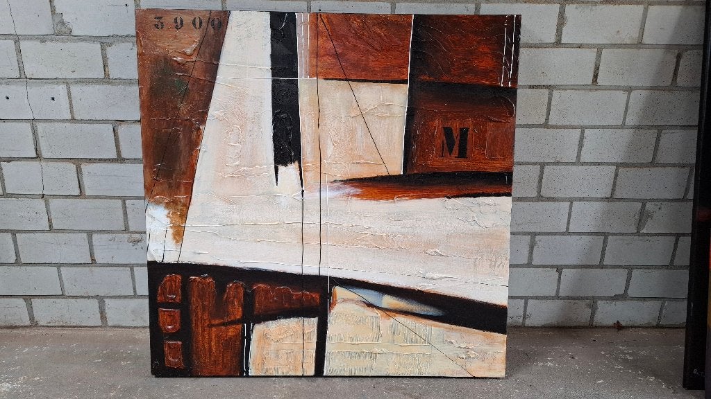 Kunst ad muur is niet duur! Abstract Schilderij met textuur, Abstract, Handgeschilderd, Ophalen of Verzenden, Olieverf