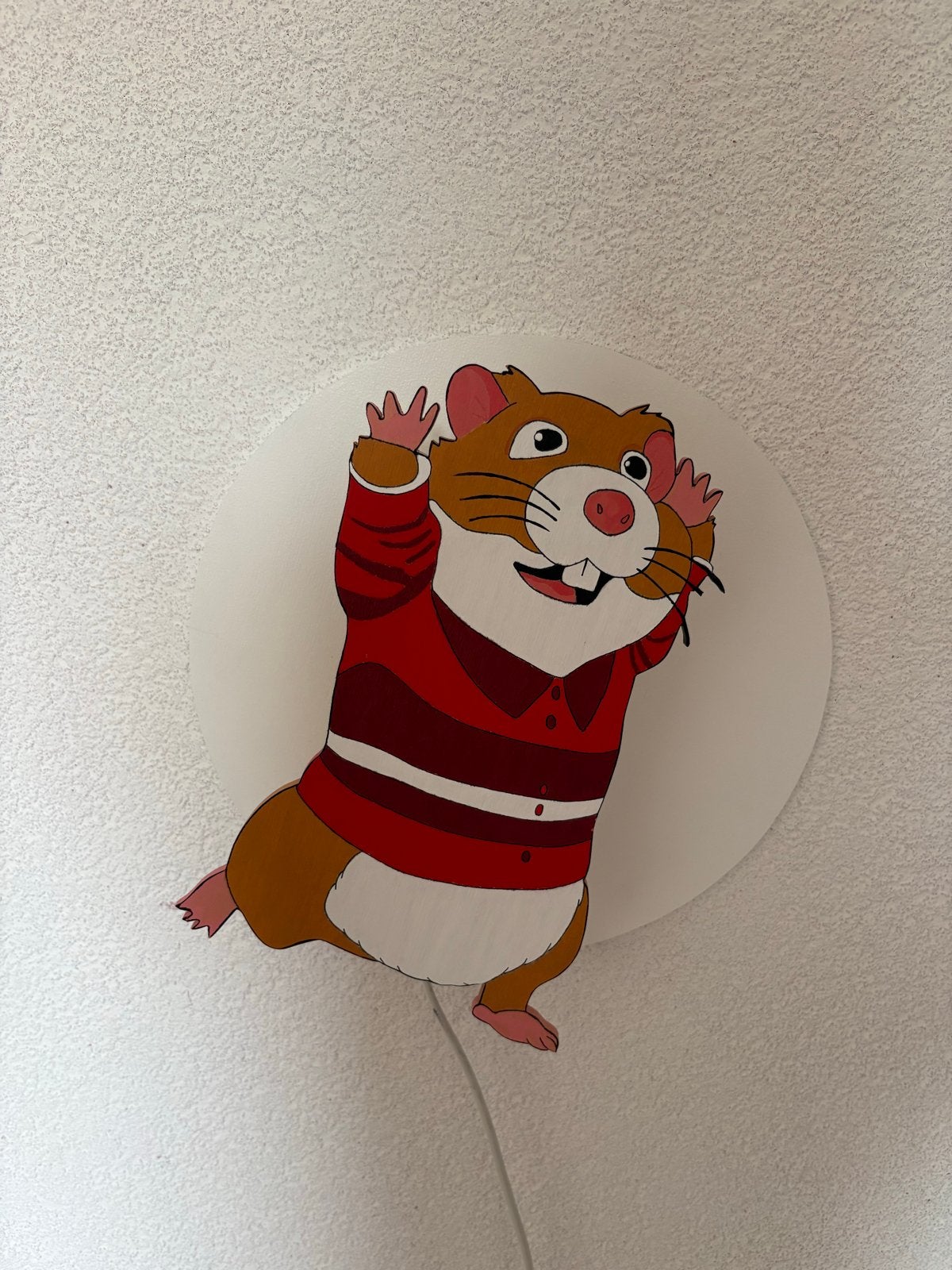 Handgemaakte Hamster Lamp - Unieke Kinderkamer Verlichting, Huis en Inrichting, Ophalen, Gebruikt