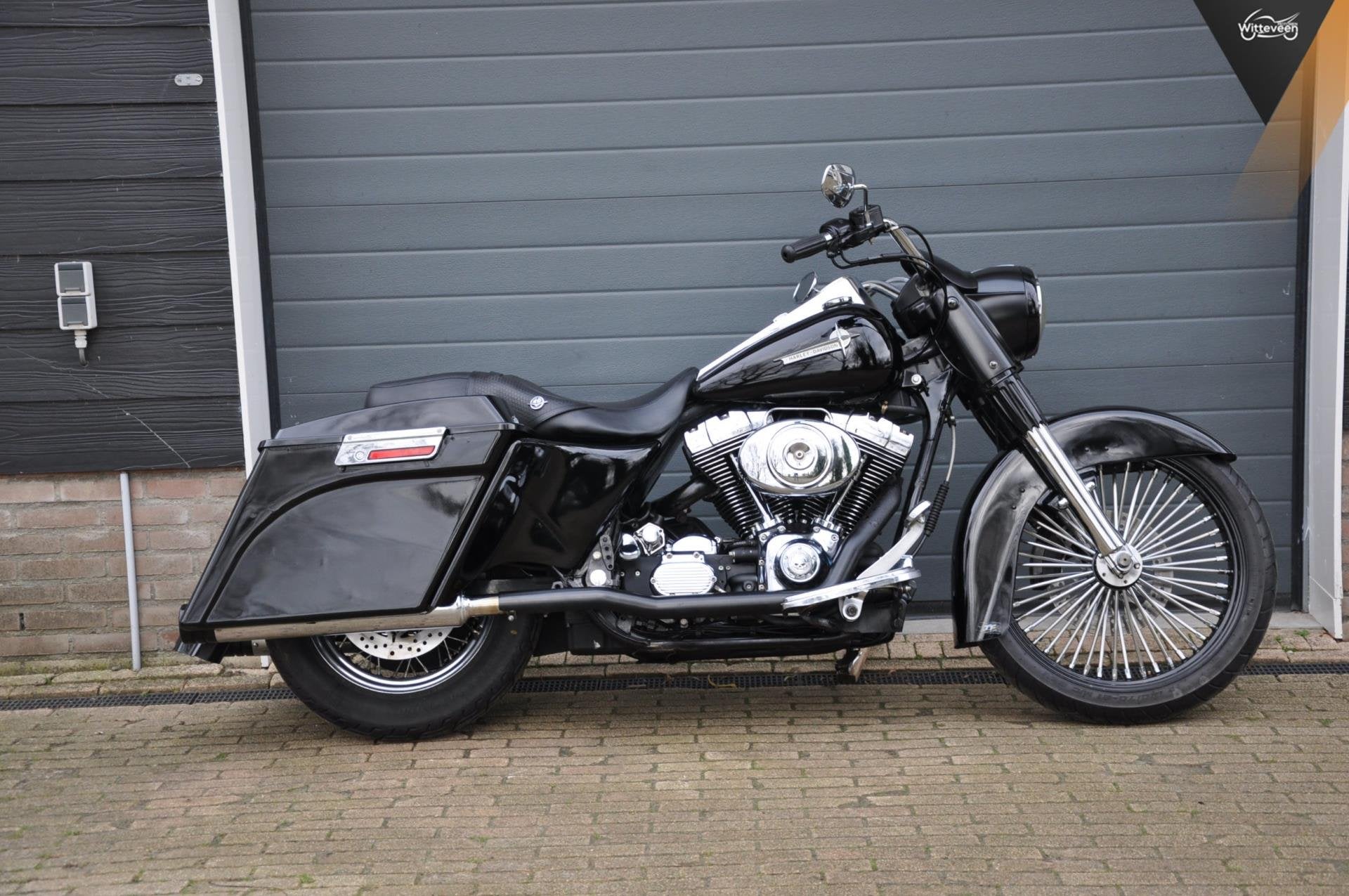 Harley Davidson Road King Stretched koffers, groot voorwiel, Toermotor, Info@witteveenmotoren.nl, Witteveen Motoren BV, Handgeschakeld
