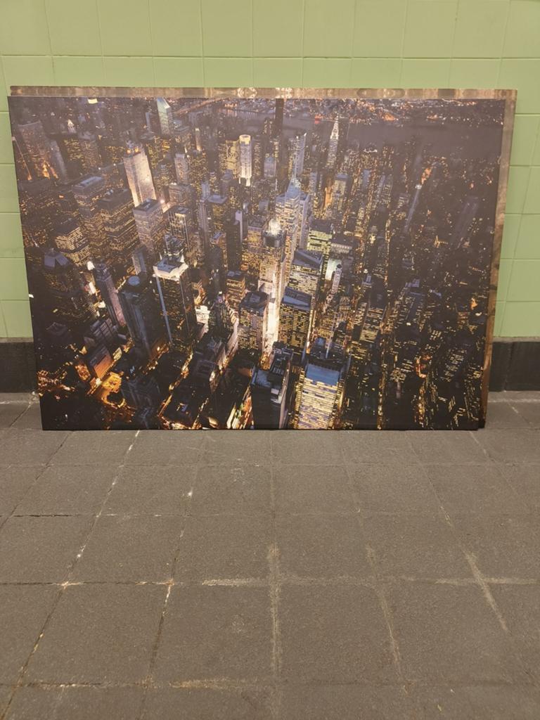 Groot Schilderij Canvas New York Skyline 200x140 cm Ikea, Ophalen, Gebruikt, 125 cm of meer, Schilderij