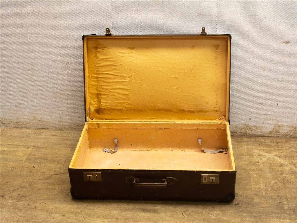bruine koffer 28869, Overige materialen, Gebruikt, Slot, Ophalen of Verzenden