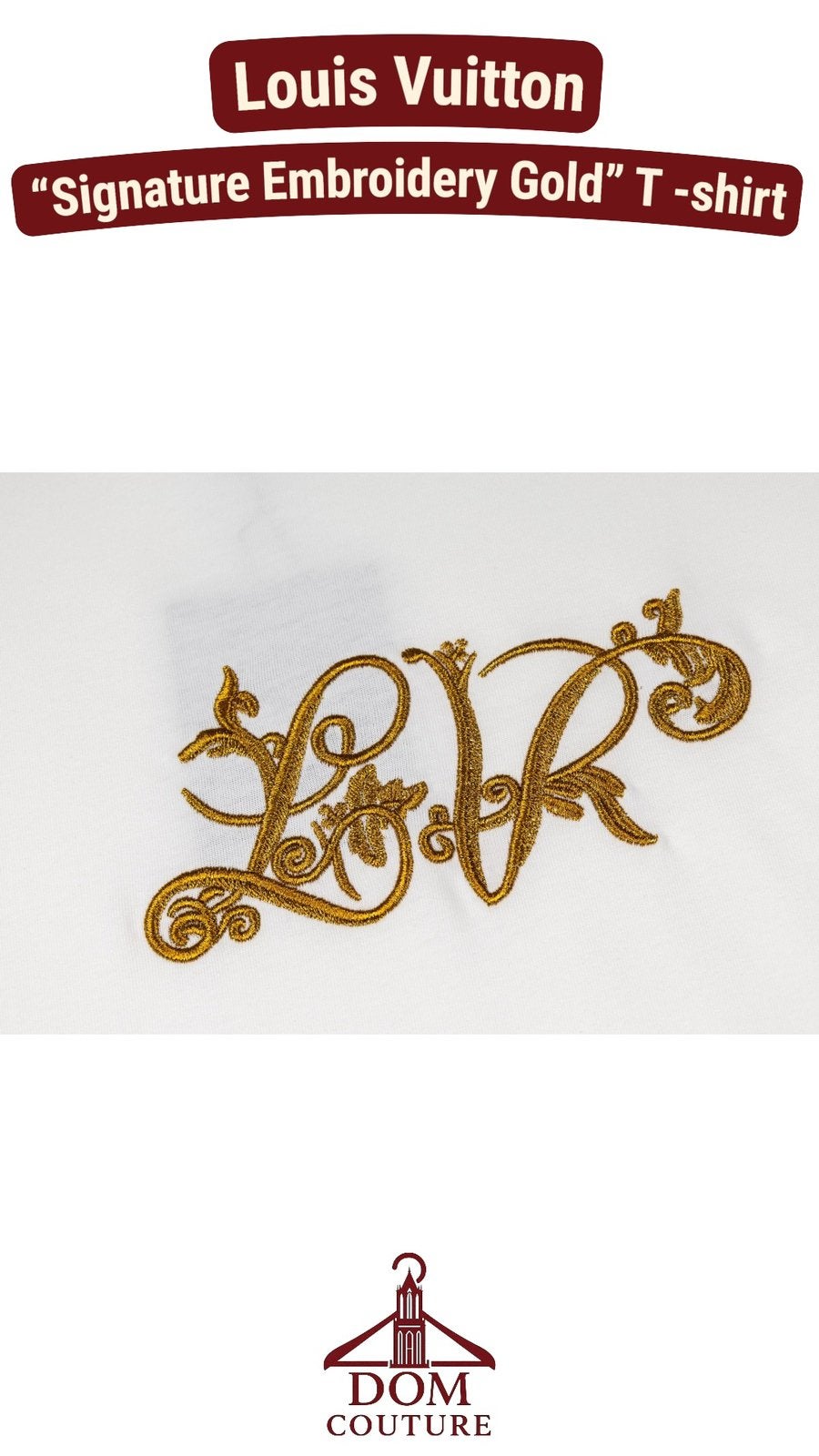 Louis Vuitton Signature Embroidery Gold T-shirt —Maat XS S L, Ophalen of Verzenden, Nieuw, Overige maten