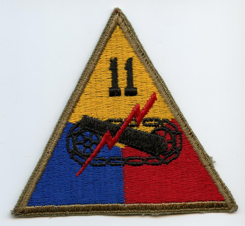 WO2 US 11th Armored Division Patch, Verzamelen, Militaria | Tweede Wereldoorlog, Landmacht, Embleem of Badge, Amerika, Ophalen of Verzenden