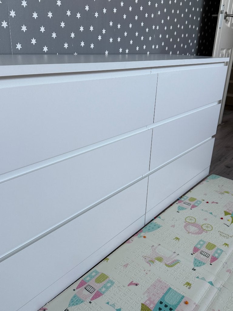 Witte IKEA ladekast met 6 ruime laden., Ophalen, Gebruikt, 5 laden of meer, 50 tot 100 cm